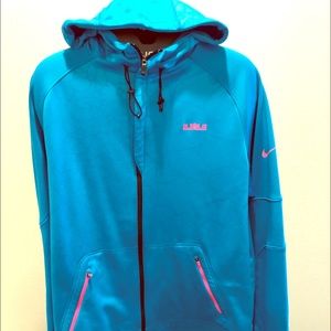 LBJ Nike blue/pink therma-fit zip up hoodie